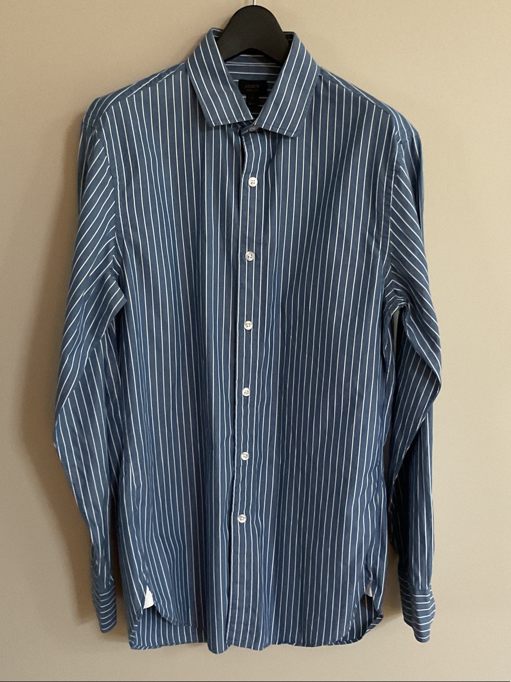 J. Crew Blue Shirt with White Pinstripes - Button-Front Dress Shirt